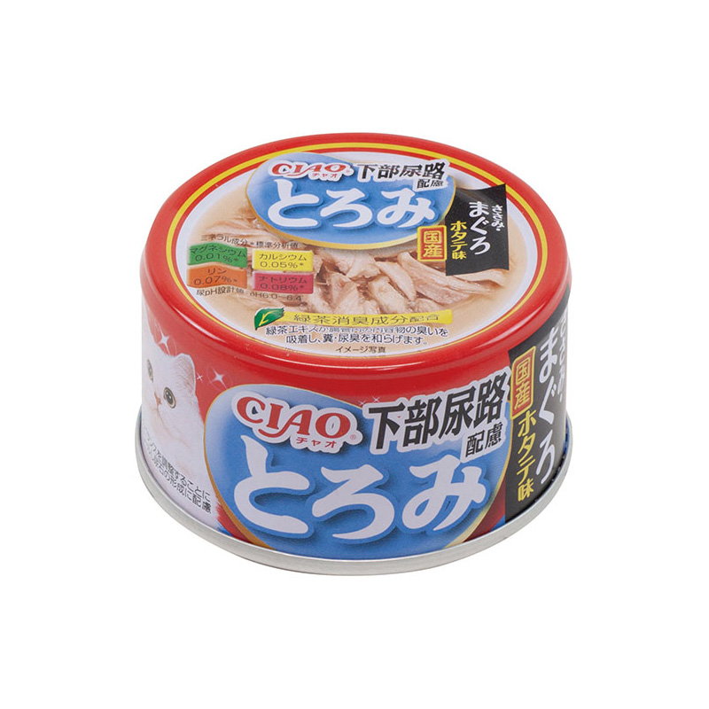 [いなばペットフード] CIAO とろみ 下部尿路配慮 ささみ・まぐろ ホタテ味 80g A-57