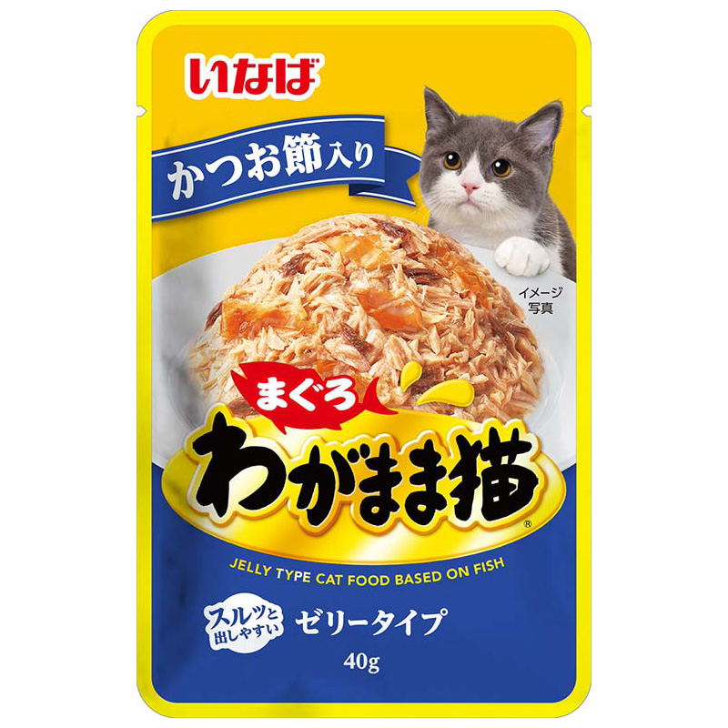 [いなばペットフード] わがまま猫まぐろパウチ かつお節入り 40g TCR-24　【メーカーフェア】