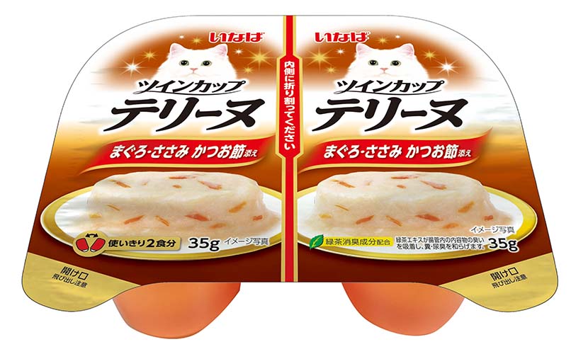 [いなばペットフード] ツインカップテリーヌ まぐろ・ささみ かつお節添え 35g×2個