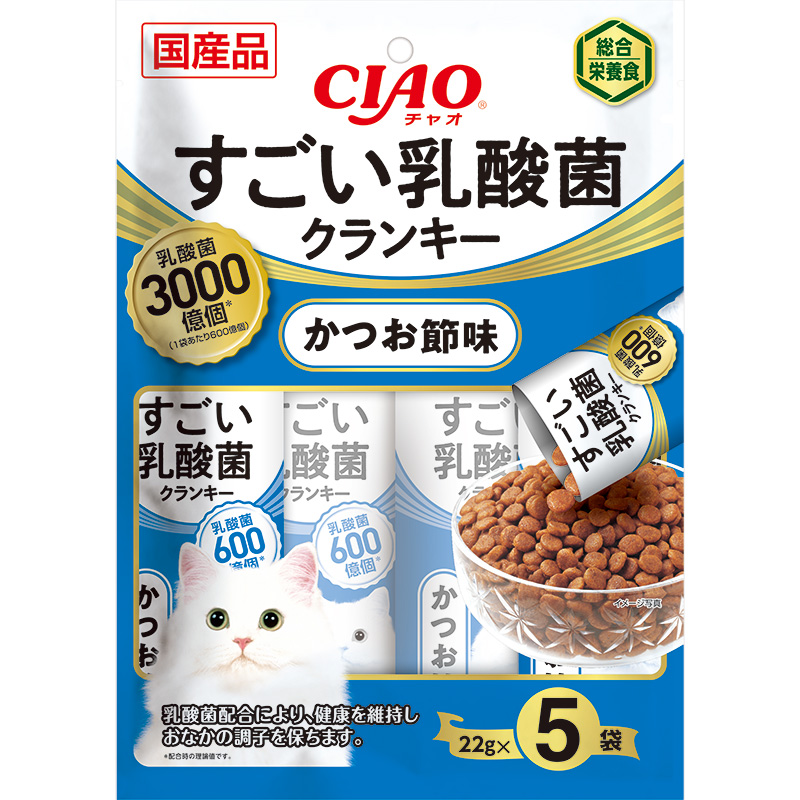 CIAOすごい乳酸菌クランキー牛乳パック かつお節味 400g×12本入り(ケース販売)