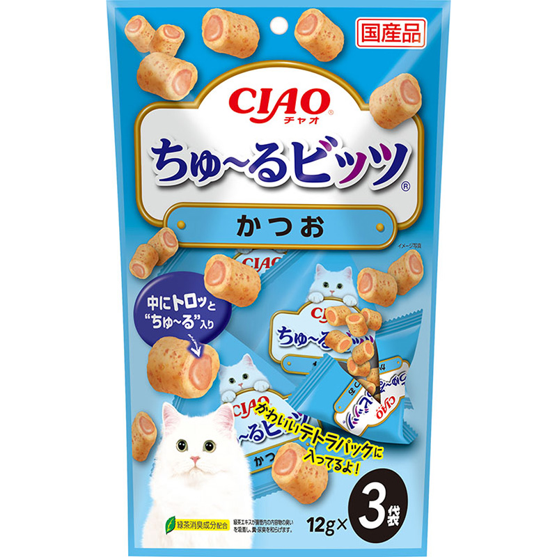 [いなばペットフード(直送)] CIAO ちゅ～るビッツ かつお ※メーカー直送 ※発注単位・最低発注数量(混載50ケース以上)にご注意下さい