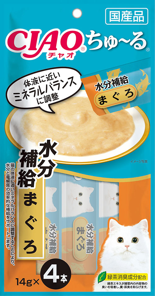 [いなばペットフード(直送)] ちゅ～る 水分補給 まぐろ 14g×4本 ※メーカー直送 ※発注単位・最低発注数量(混載50ケース以上)にご注意下さい