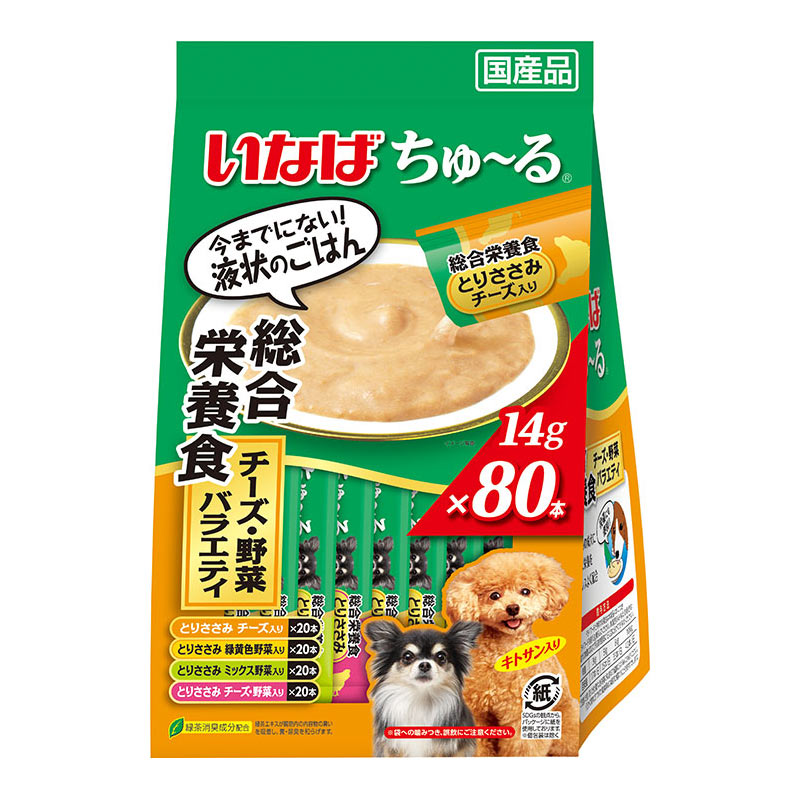 ［いなばペットフード］いなば ちゅ～る 総合栄養食 チーズ・野菜バラエティ 14g×80本入