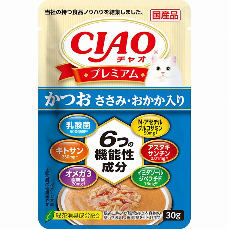 ［いなばペットフード］CIAO プレミアム かつお ささみ・おかか入り 30g