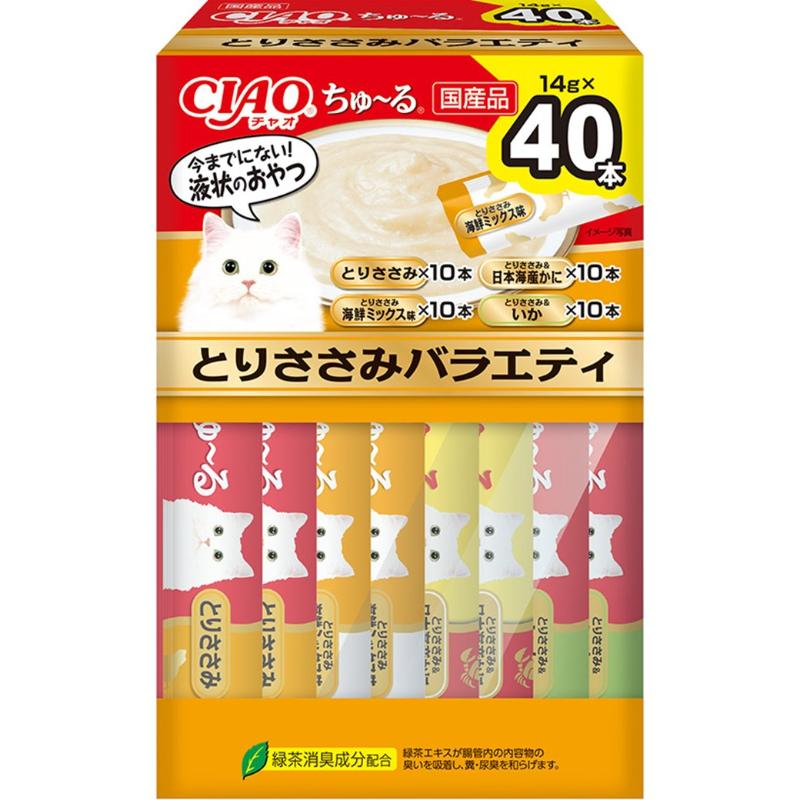 ［いなばペットフード］CIAOちゅ～る とりささみバラエティBOX 14g×40本