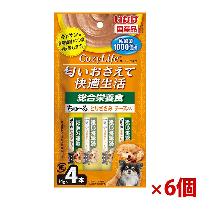 【アウトレット】［いなばペットフード］いなば CozyLifeちゅ～る 総合栄養食 とりささみ チーズ入り 14g×4本×6個セット