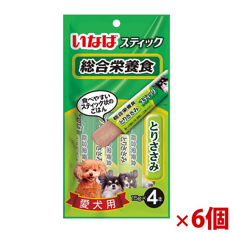 【アウトレット】［いなばペットフード］いなば スティック 総合栄養食 とりささみ 15g×4本×6個セット
