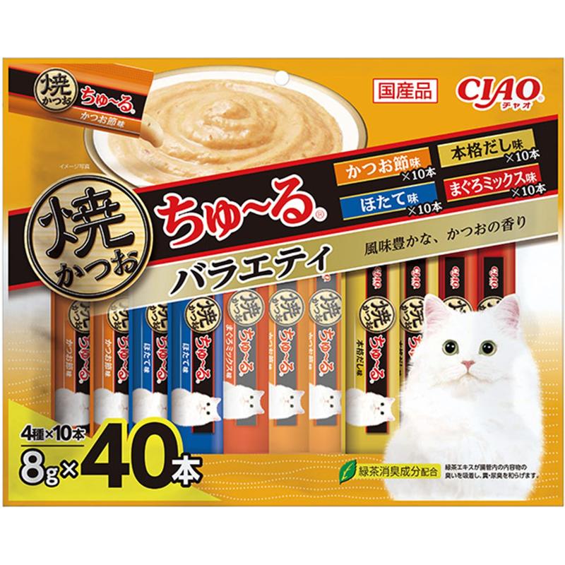 ［いなばペットフード］CIAO 焼かつおちゅ～る バラエティ 8g×40本