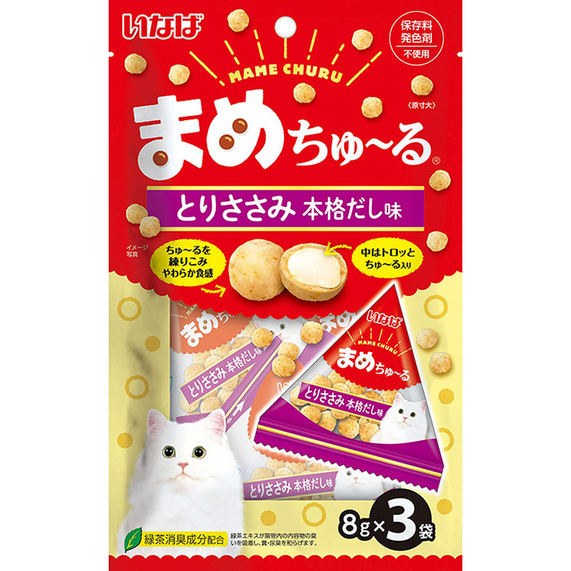 ［いなばペットフード］まめちゅ～る とりささみ 本格鰹だし味 8g×3袋