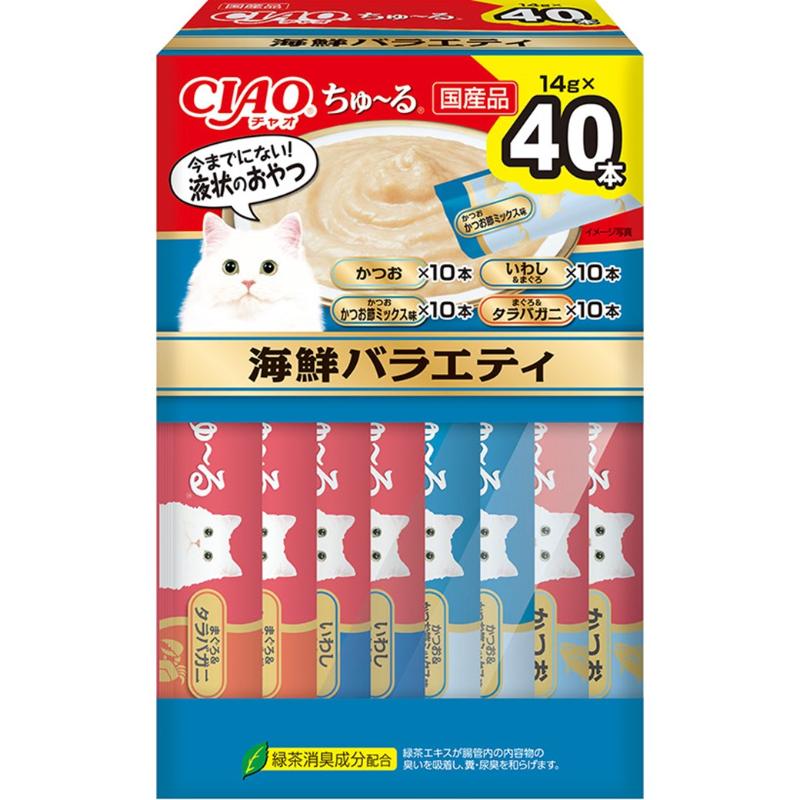［いなばペットフード］CIAOちゅ～る 海鮮バラエティBOX 14g×40本