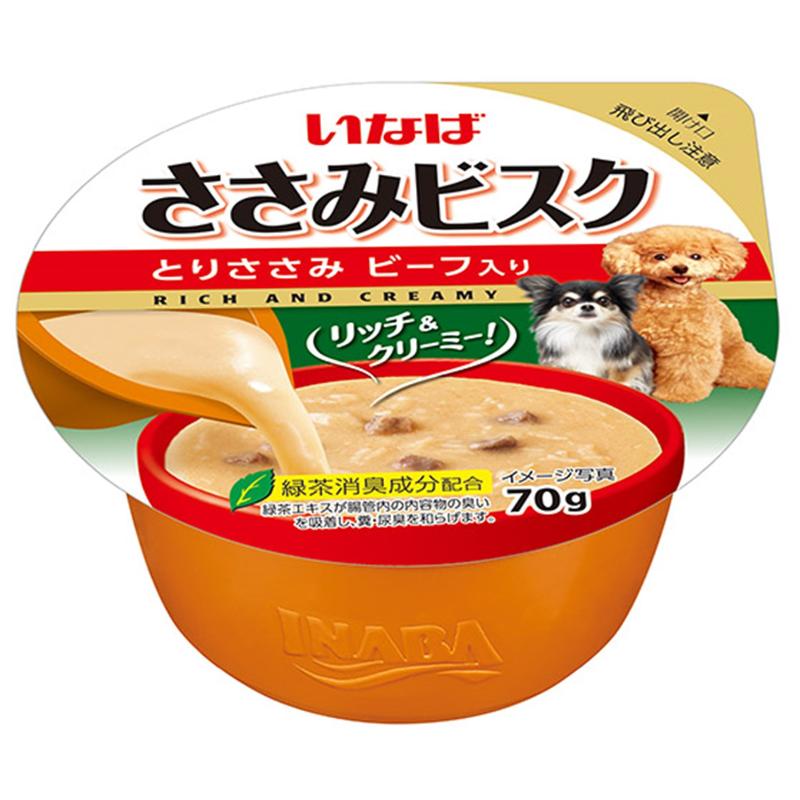 ［いなばペットフード］いなば ビスクカップとりささみ ビーフ入り 70g