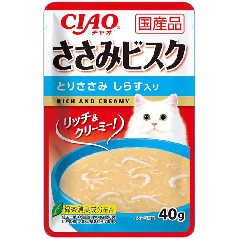 ［いなばペットフード］CIAO ささみビスク とりささみ しらす入り 40g