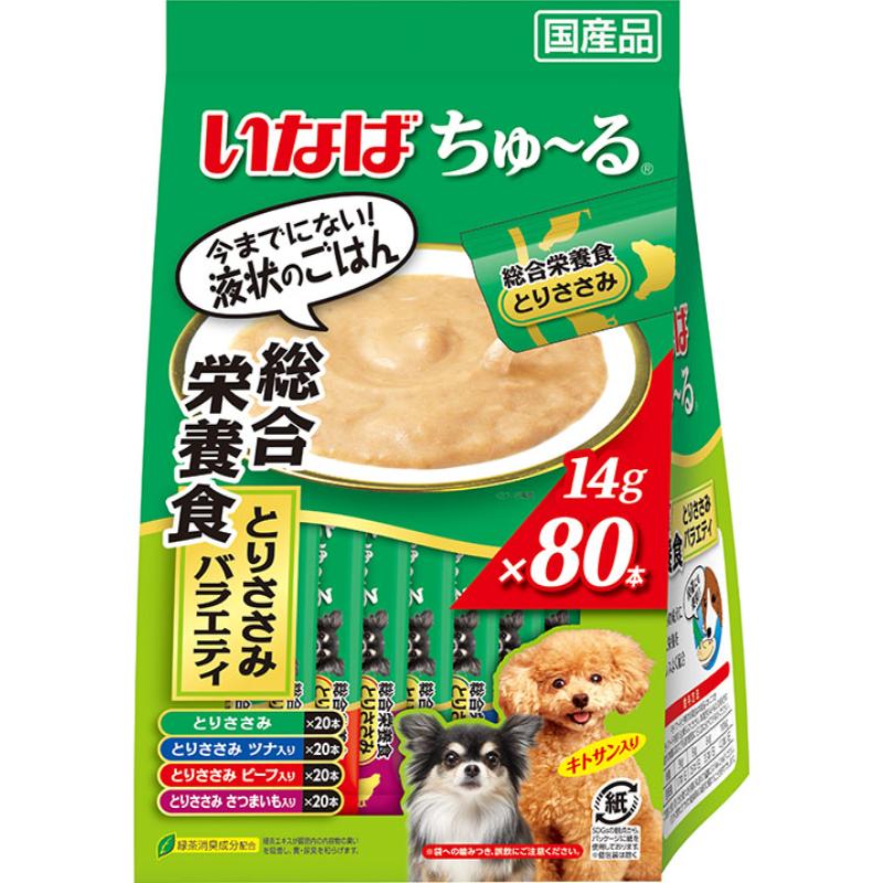 ［いなばペットフード(直送)］いなば ちゅ～る 総合栄養食 とりささみバラエティ 14g×80本入 ※メーカー直送 ※発注単位・最低発注数量(混載50ケース以上)にご注意下さい【メーカーフェア_5】