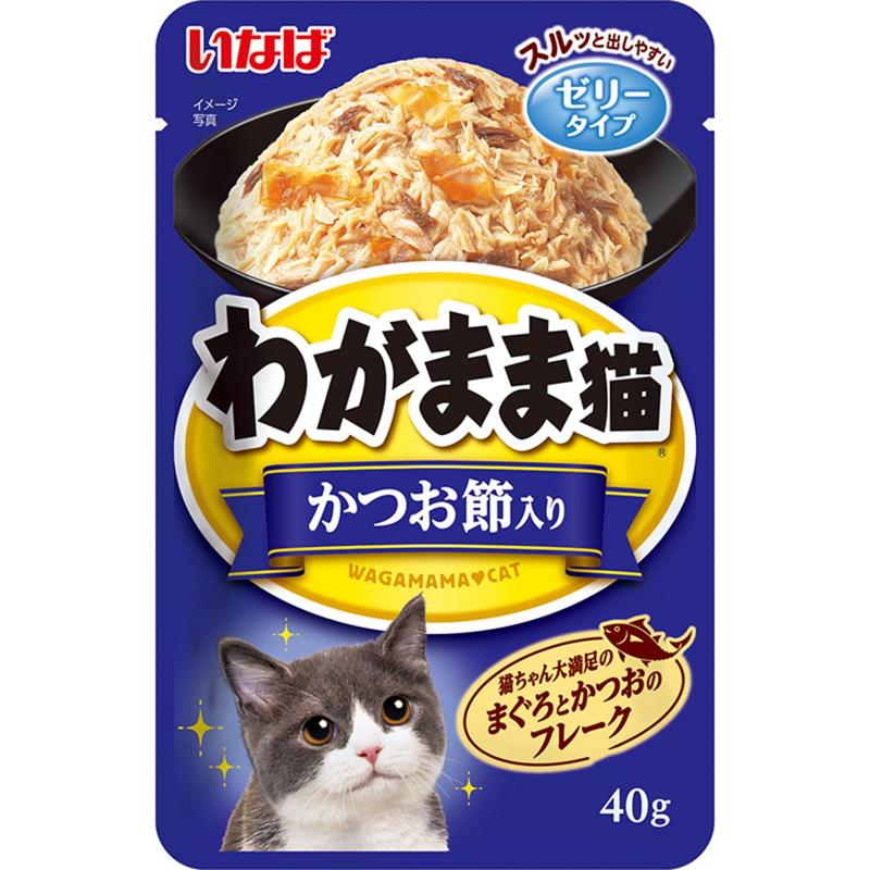 ［いなばペットフード(直送)］いなば わがまま猫まぐろパウチ かつお節入り 40g TCR-24 ※メーカー直送 ※発注単位・最低発注数量(混載50ケース以上)にご注意下さい【メーカーフェア_5】