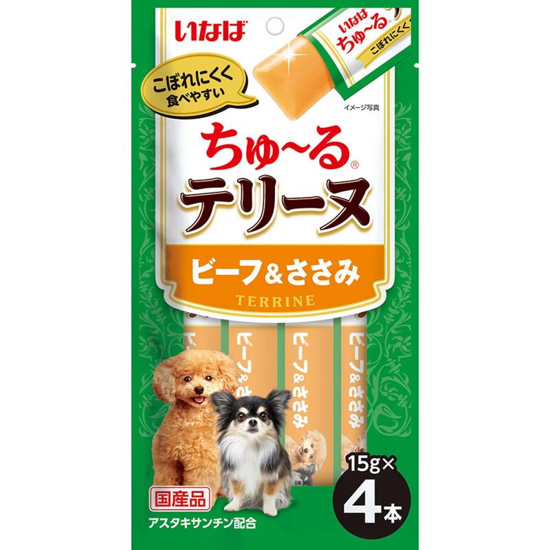 ［いなばペットフード］いなば ちゅ～るテリーヌ ビーフ＆ささみ 15g×4本