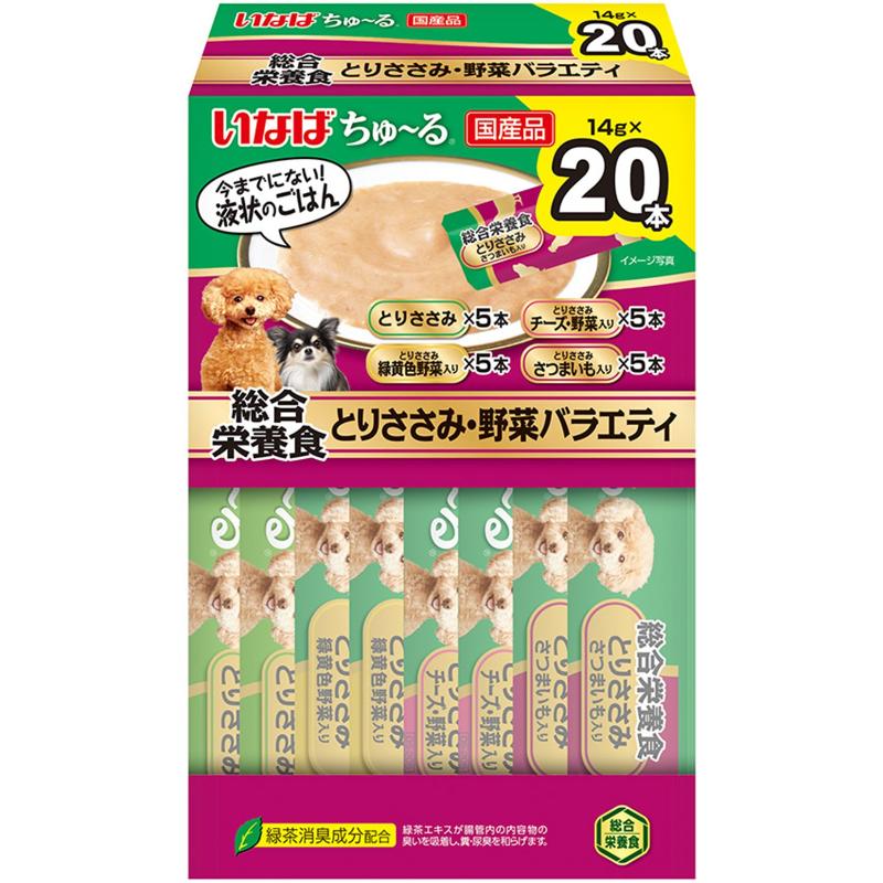 ［いなばペットフード］いなば ちゅ～る 総合栄養食 とりささみ・野菜バラエティ 14g×20本