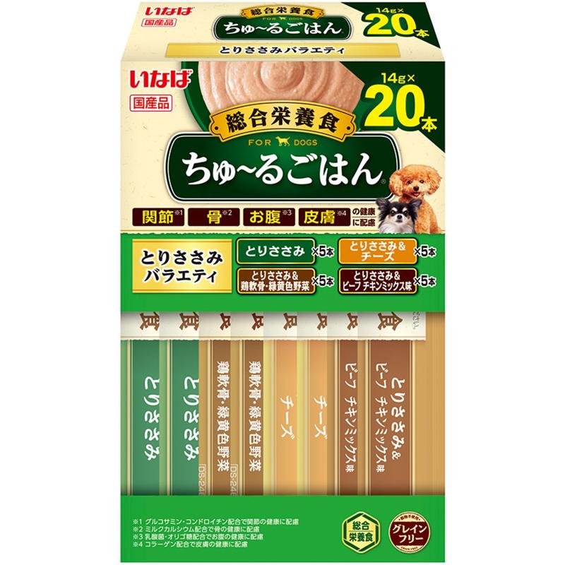 ［いなばペットフード］いなば ちゅ～るごはん とりささみバラエティ 14g×20本
