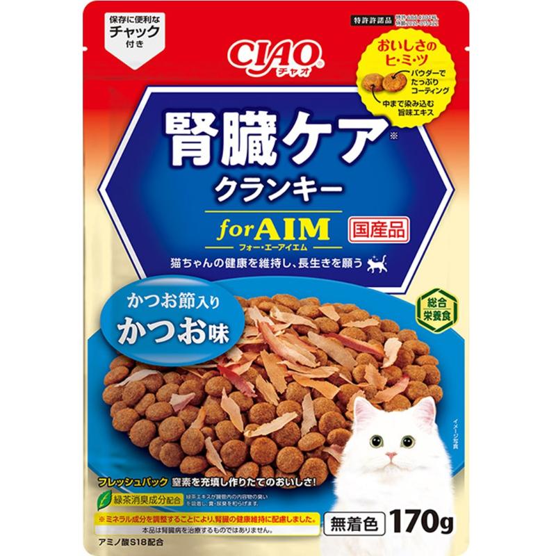 ［いなばペットフード］CIAO 腎臓ケアクランキー かつお節入り かつお味 170g