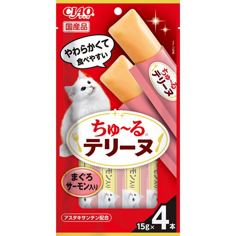 ［いなばペットフード］CIAO ちゅ～るテリーヌ まぐろ サーモン入り 15g×4本