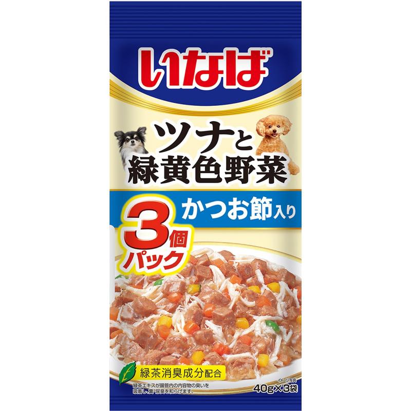 ［いなばペットフード］いなば ツナと緑黄色野菜 かつお節入り 40g×3袋