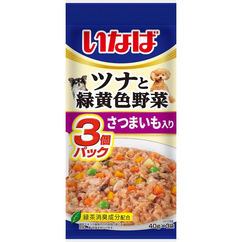 [いなばペットフード]ツナと緑黄色野菜 さつまいも入り 40g×3袋