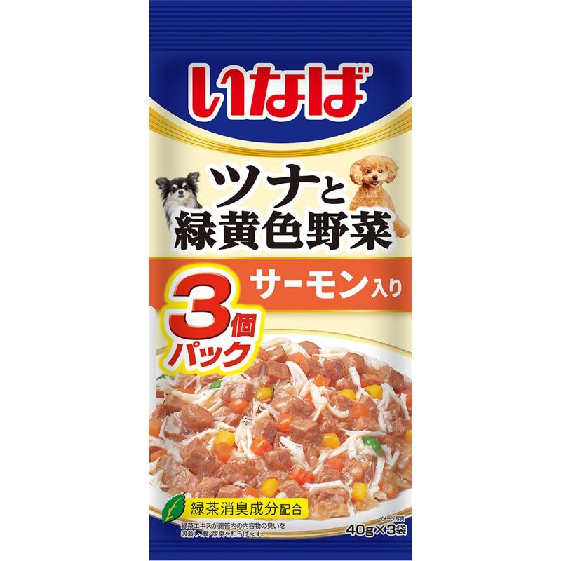 ［いなばペットフード］いなば ツナと緑黄色野菜 サーモン入り 40g×3袋