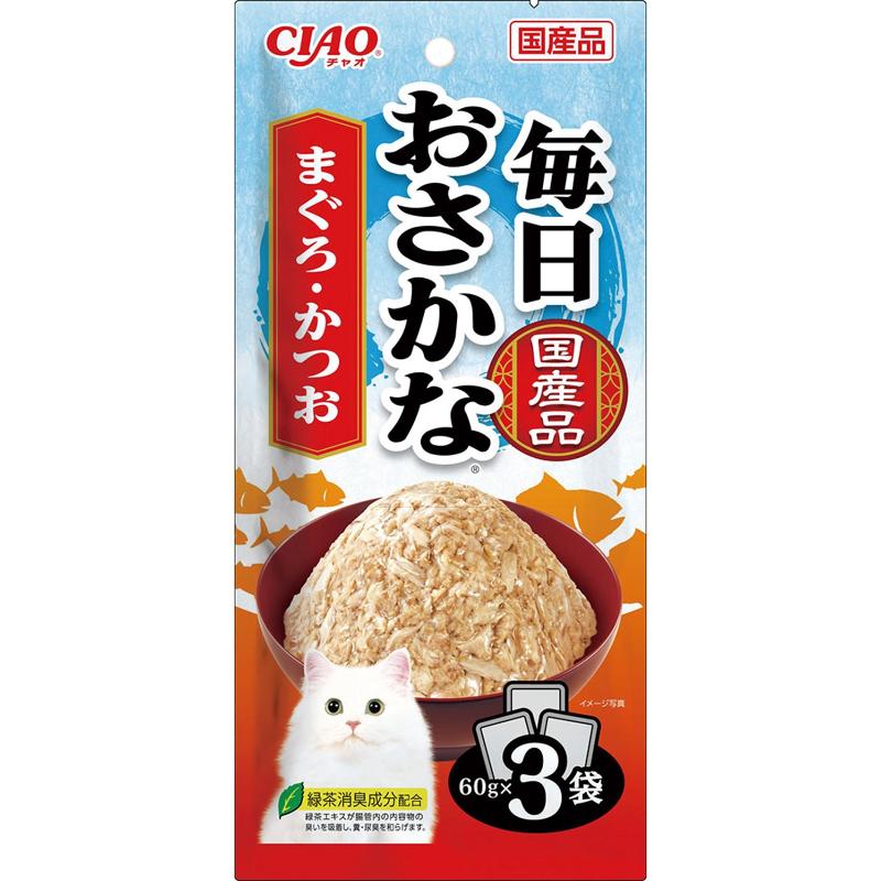［いなばペットフード］CIAO 毎日おさかな まぐろ・かつお 60g×3袋