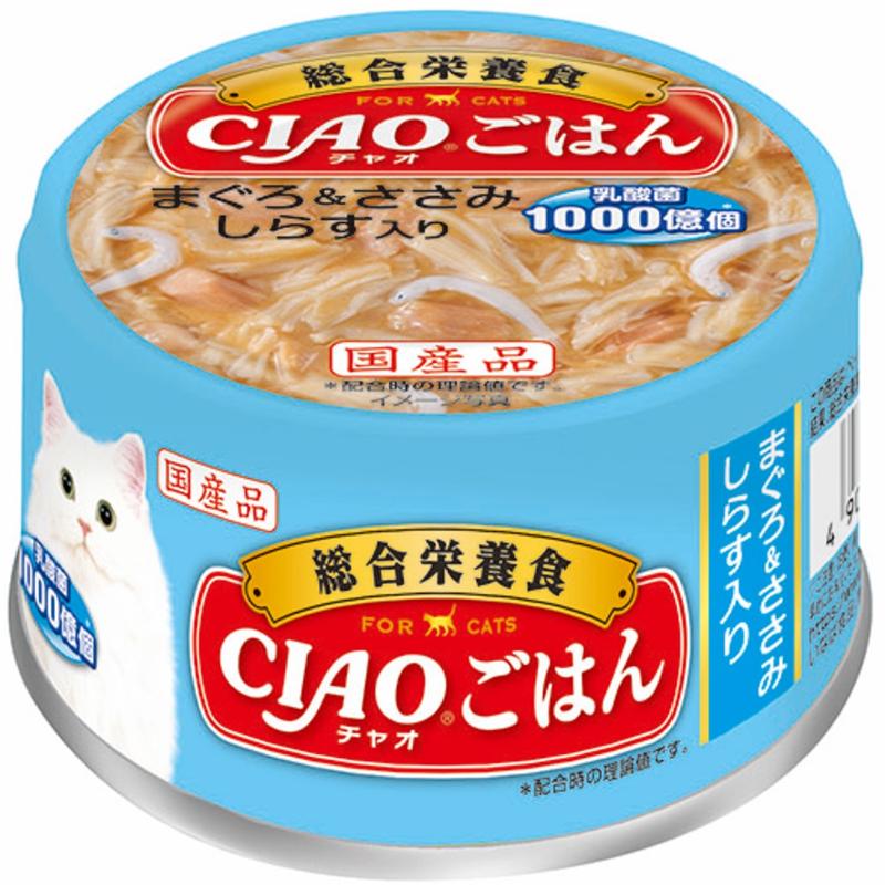 ［いなばペットフード(直送)］CIAOごはん まぐろ＆ささみ しらす入り 85g ※メーカー直送 ※発注単位・最低発注数量(混載50ケース以上)にご注意下さい