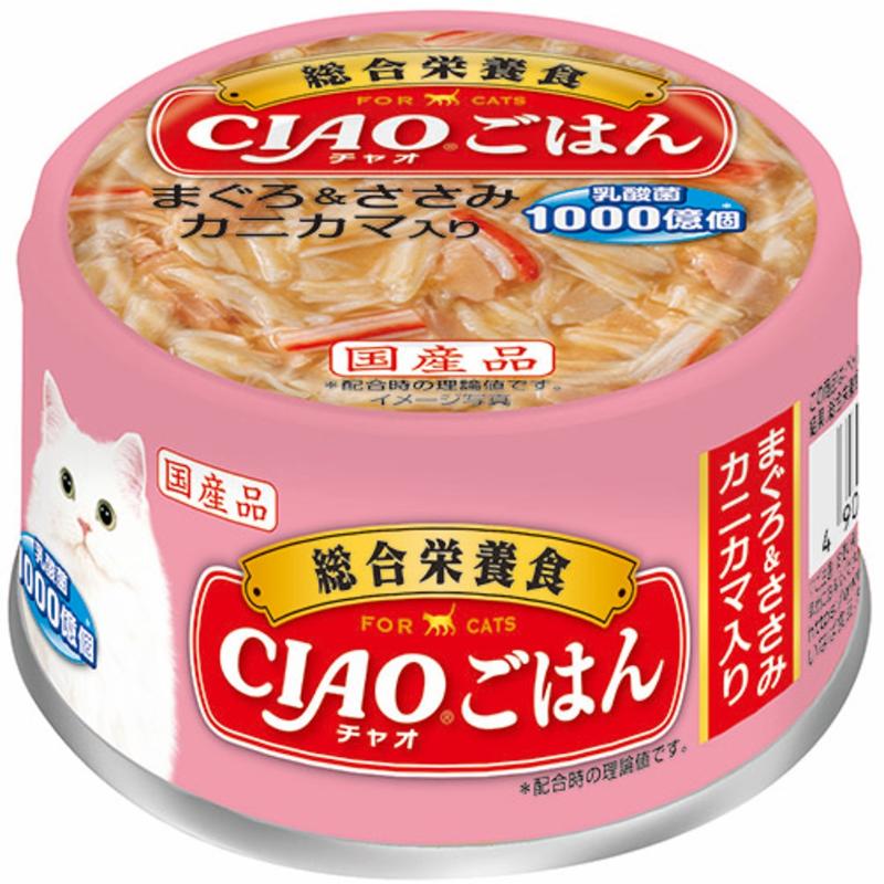 ［いなばペットフード(直送)］CIAOごはん まぐろ＆ささみ カニカマ入り 85g ※メーカー直送 ※発注単位・最低発注数量(混載50ケース以上)にご注意下さい