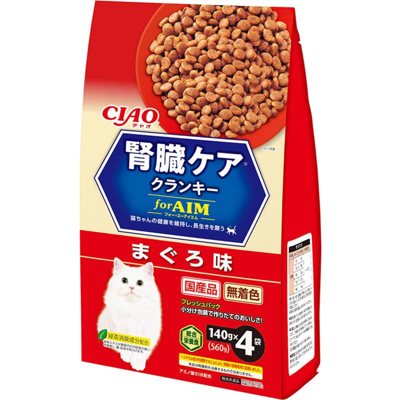 ［いなばペットフード］CIAO 腎臓ケアクランキー まぐろ味 560g(140g×4袋)