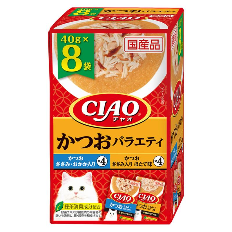 ［いなばペットフード］CIAO パウチ かつおバラエティ 40g×8袋