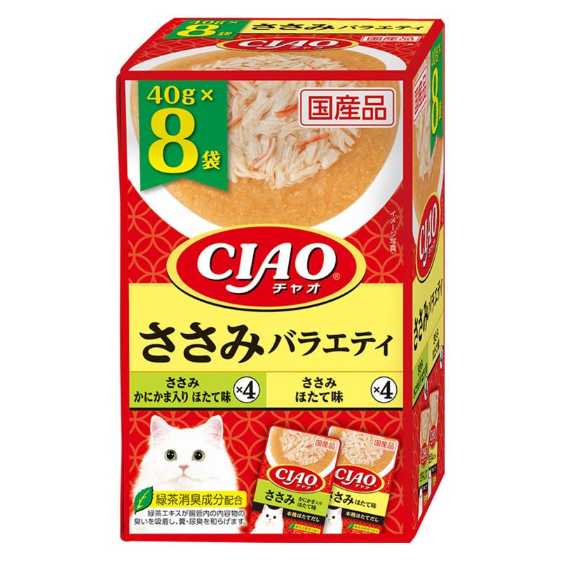 ［いなばペットフード］CIAO パウチ ささみバラエティ 40g×8袋