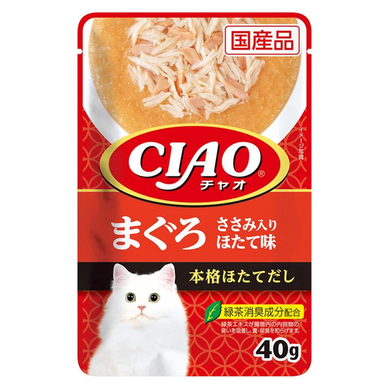 ［いなばペットフード］CIAO パウチ まぐろ ささみ入り ほたて味 40g　【メーカーフェア10】