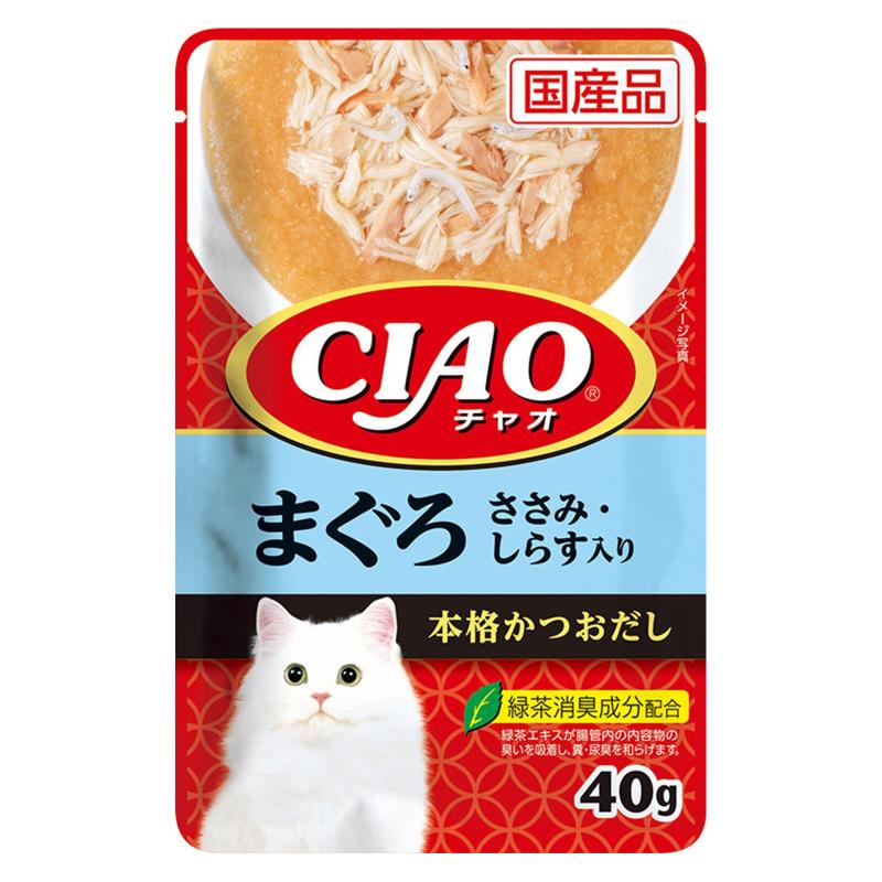 ［いなばペットフード］CIAO パウチ まぐろ ささみ・しらす入り 40g　【メーカーフェア10】