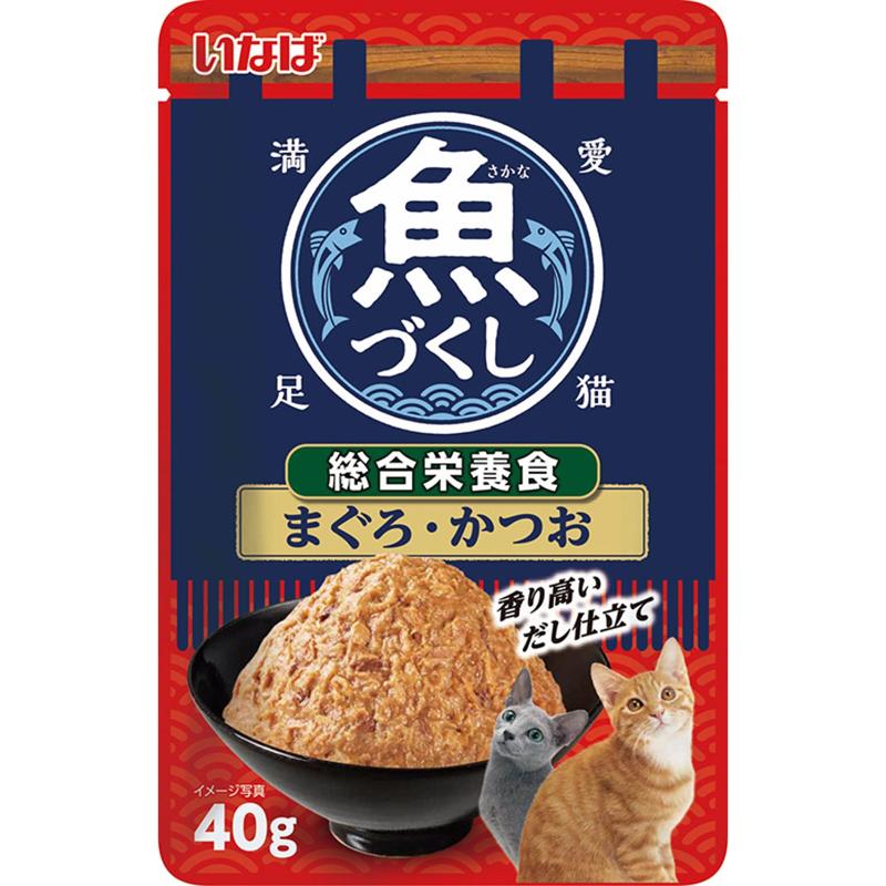 ［いなばペットフード］いなば 魚づくし 総合栄養食 まぐろ・かつお 40g
