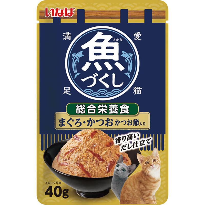 ［いなばペットフード］いなば 魚づくし 総合栄養食 まぐろ・かつお かつお節入り 40g