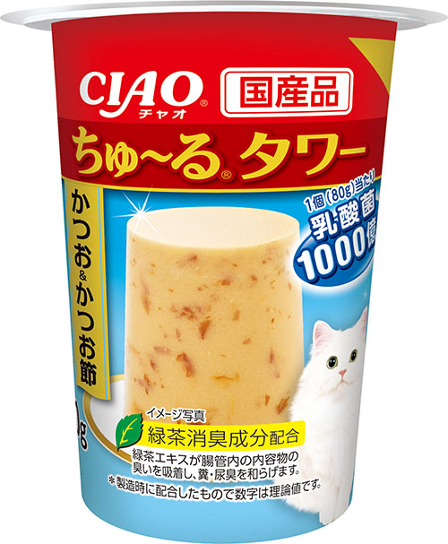 [いなばペットフード] CIAO ちゅ～る タワー かつお＆かつお節 80g　【メーカーフェア】