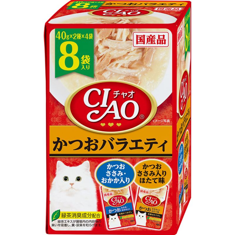 ［いなばペットフード］CIAO パウチ かつおバラエティ 40g×8袋