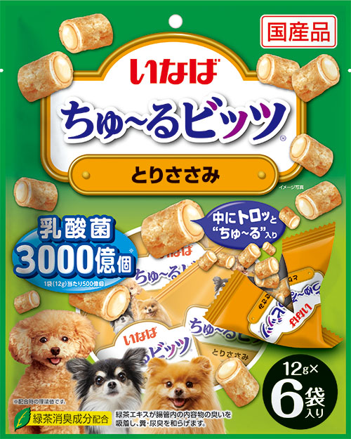 ［いなばペットフード(直送)］ちゅ～るビッツ とりささみ 12g×6袋 ※メーカー直送 ※発注単位・最低発注数量(混載50ケース以上)にご注意下さい