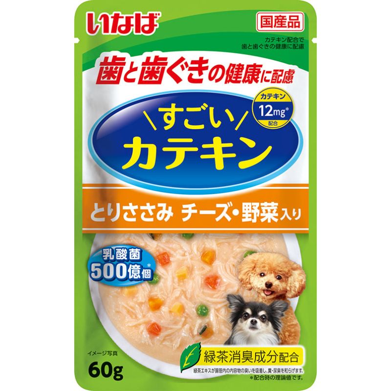 ［いなばペットフード］いなば すごいカテキンパウチ とりささみ チーズ・野菜入り 60g