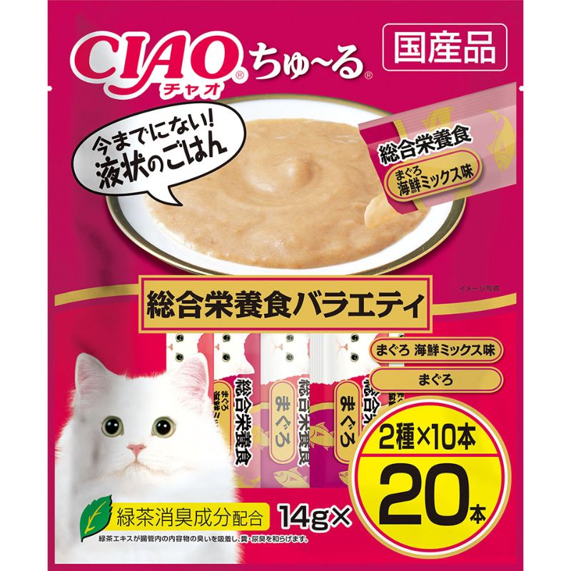 ［いなばペットフード(直送)］CIAO ちゅ～る 総合栄養食バラエティ 14g×20本 ※メーカー直送 ※発注単位・最低発注数量(混載50ケース以上)にご注意下さい