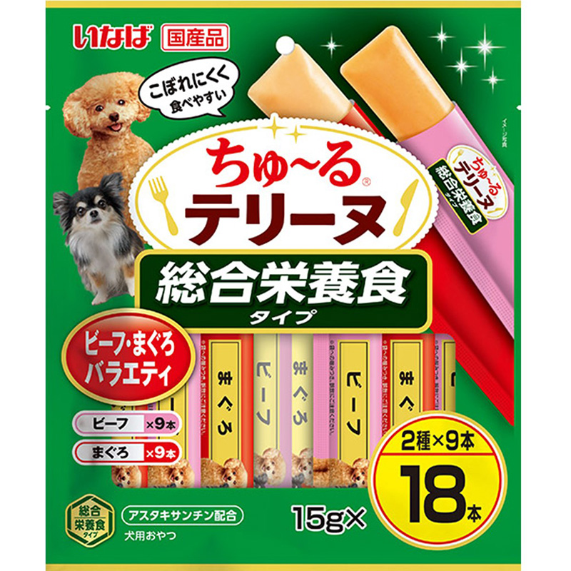 [いなばペットフード]いなば ちゅ~るテリーヌ 総合栄養食タイプ ビーフ･まぐろバラエティ 15g×18本
