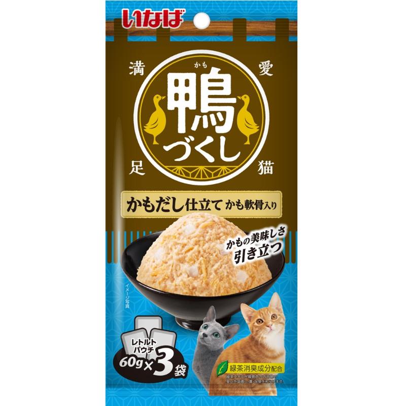 ［いなばペットフード］いなば 鴨づくし かもだし仕立て かも軟骨入り 60g×3袋