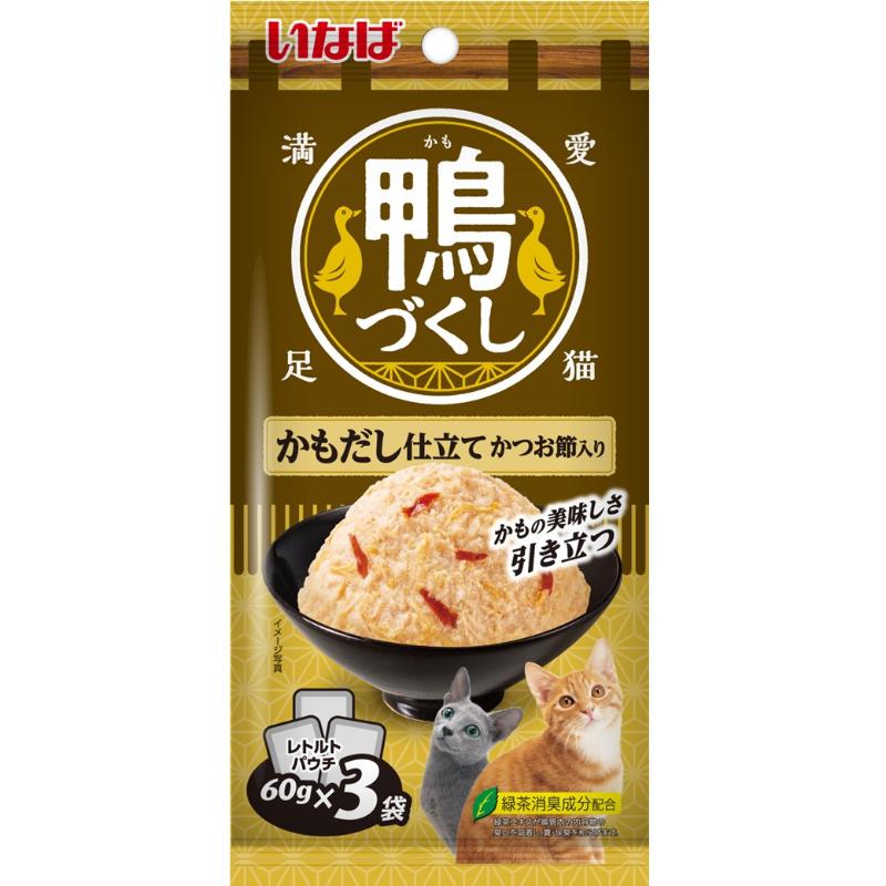 ［いなばペットフード］いなば 鴨づくし かもだし仕立て かつお節入り 60g×3袋