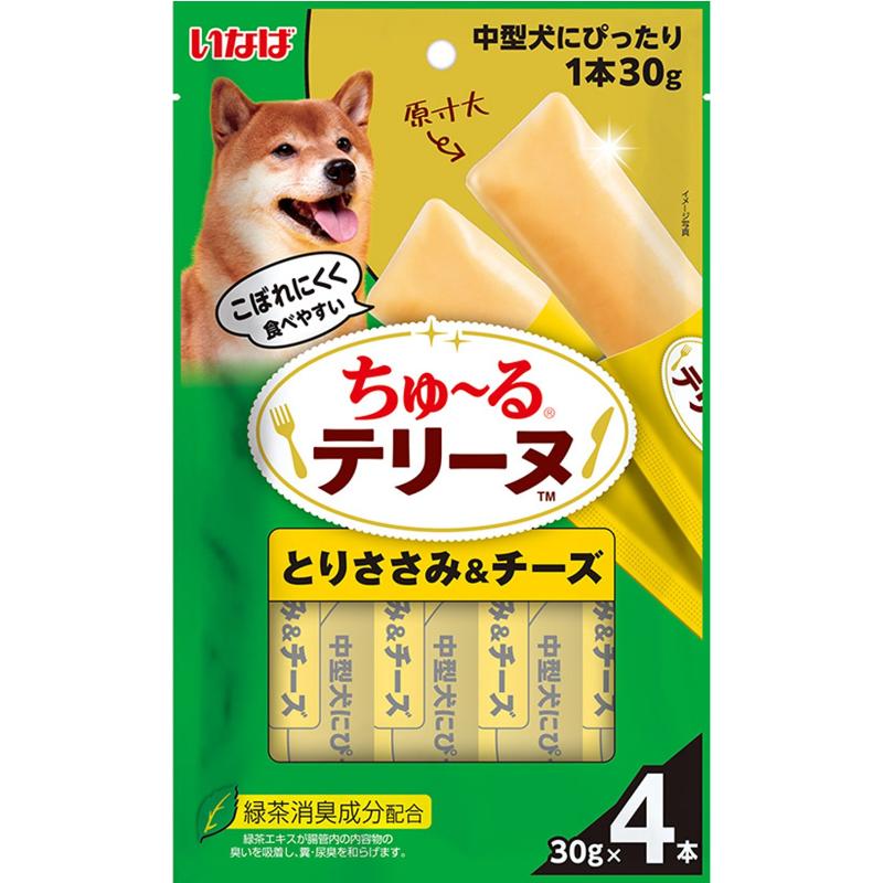 ［いなばペットフード］いなば ちゅ～るテリーヌ 中型犬用 とりささみ＆チーズ 30g×4本