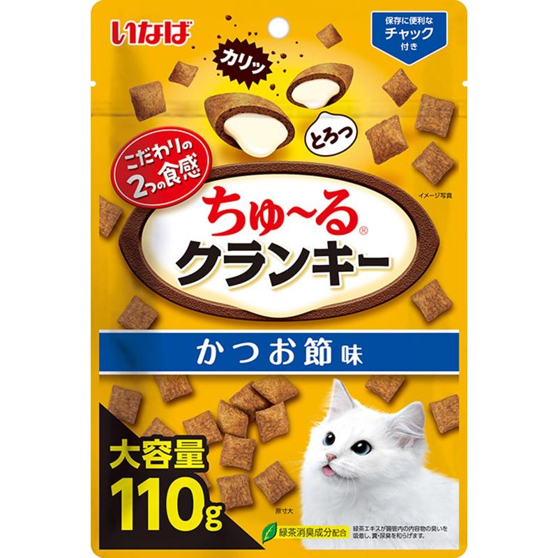 ［いなばペットフード］いなば ちゅ～るクランキー かつお節味 110g