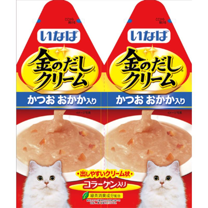 ［いなばペットフード］いなば 金のだしクリーム かつお おかか入り 60g (30g×2)