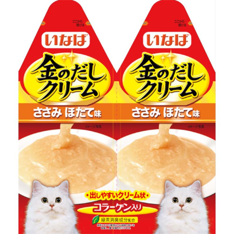 ［いなばペットフード］いなば 金のだしクリーム ささみ ほたて味 60g (30g×2)