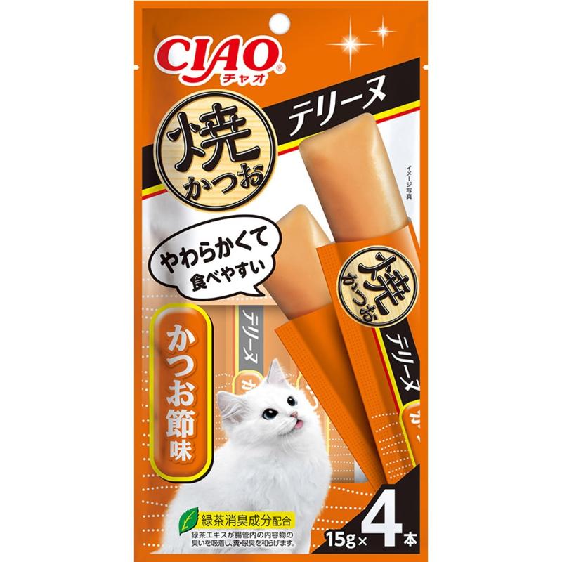 ［いなばペットフード］CIAO 焼かつおテリーヌ かつお節味 15g×4本