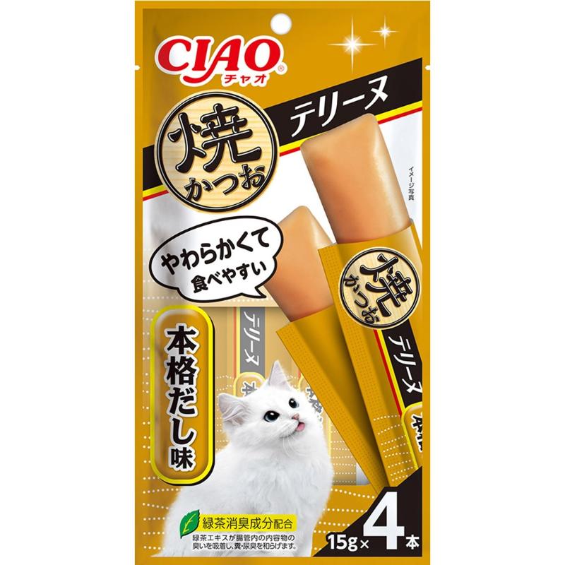 ［いなばペットフード］CIAO 焼かつおテリーヌ 本格だし味 15g×4本
